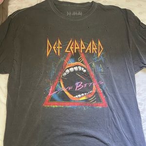 Urban Outfitters Def Leppard Oversized Graphic Love Bites Tshirt Dress